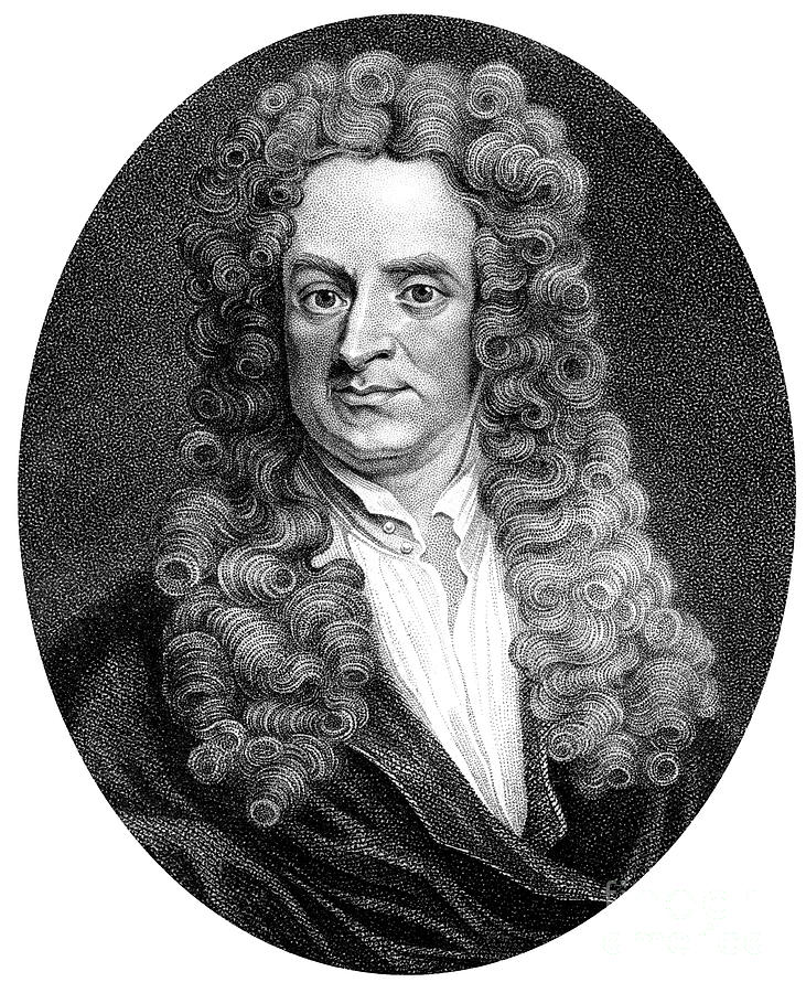 Isaac Newton, English Mathematician Drawing by Print Collector
