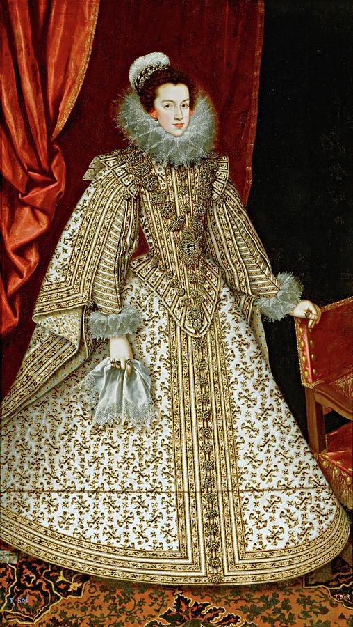 Isabel of Bourbon, future Queen of Spain, ca. 1620, Spanish School, ... Painting by Rodrigo de Villandrando -1588-1622-