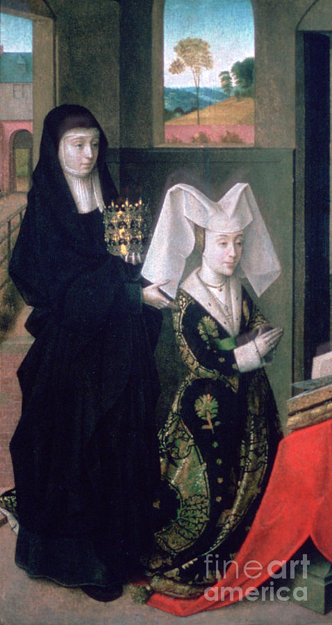 Isabel Of Portugal With St Elizabeth Drawing by Print Collector