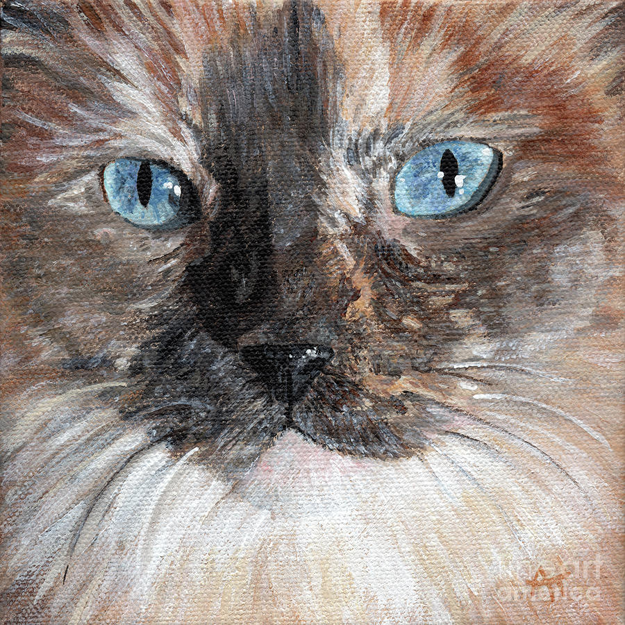 Isadora Cat Portrait Painting by Annie Troe