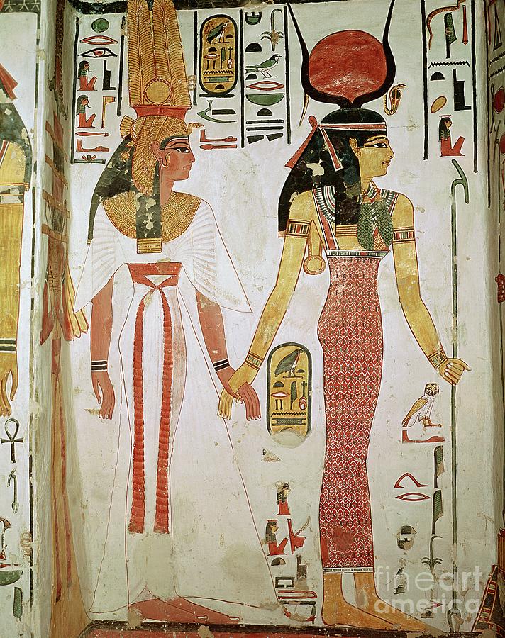 Isis And Nefertari From The Tomb Of Nefertari New Kingdom Painting By Egyptian 19th Dynasty