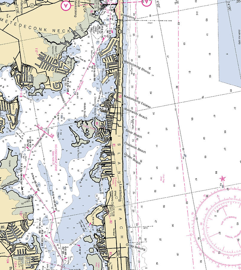 Island Beach -new Jersey Nautical Chart _v2 Mixed Media by Bret