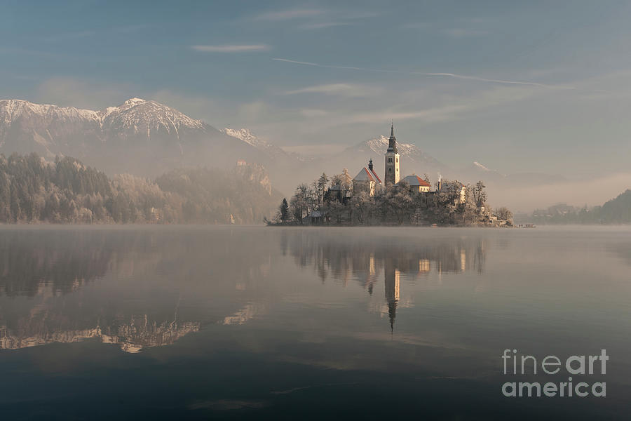 Island Reflecting In Lake, Lake Bled Photograph by Bor Rojnik