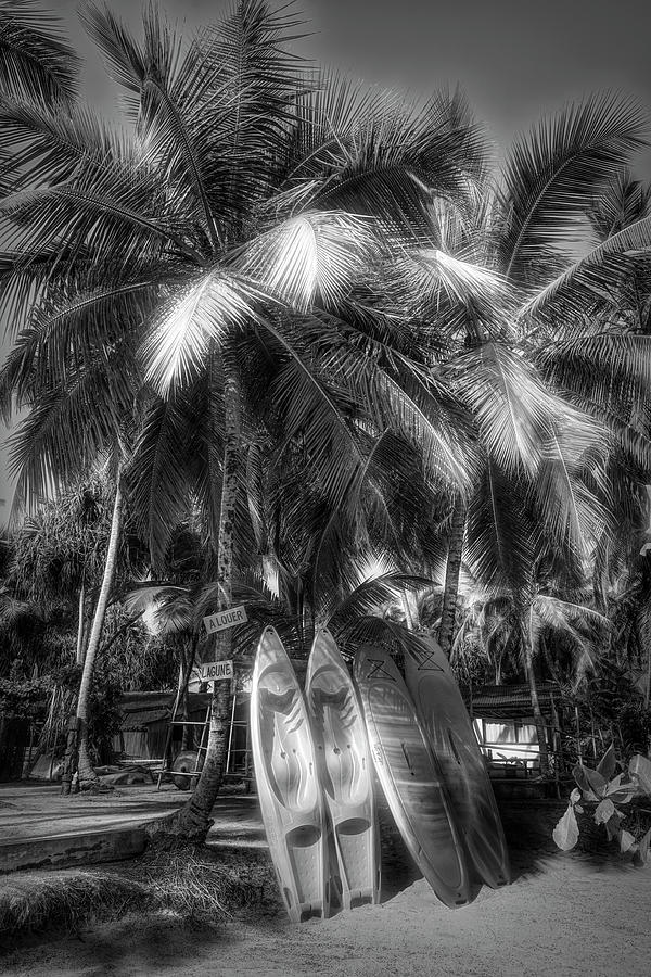 Island Surf Mood Black and White Photograph by Debra and Dave Vanderlaan