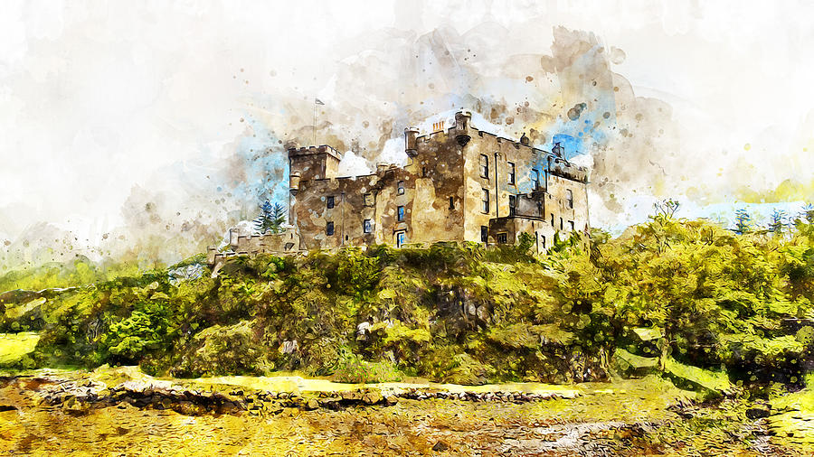 Isle of Skye, Dunvegan Castle - 01 Painting by AM FineArtPrints