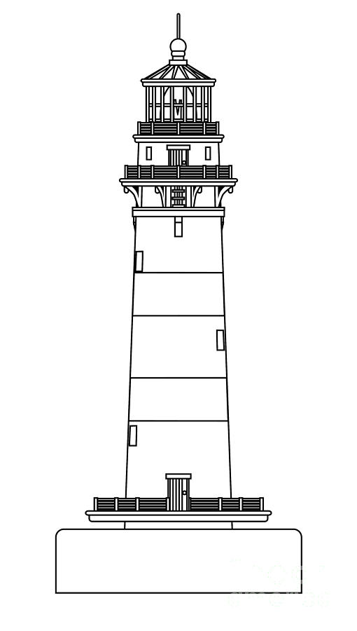 lighthouse outline drawing