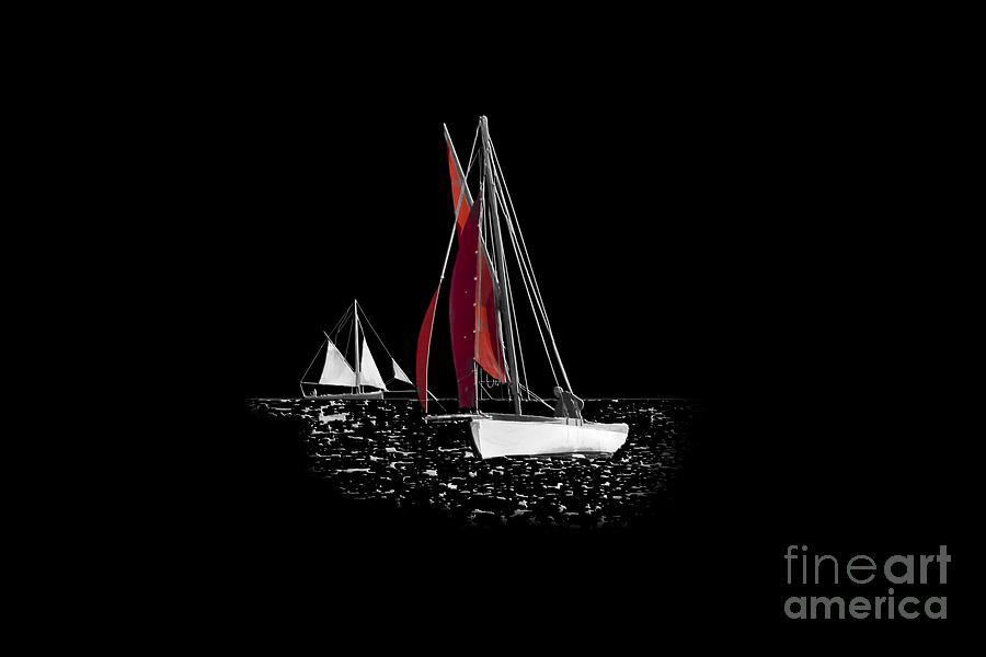 Boat Photograph - Isolated Yacht Carrick Roads on a transparent background by Terri Waters
