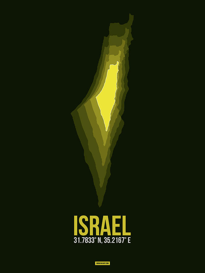 Map Of Israel Digital Art - Israel Radiant Map 2 by Naxart Studio Map Of Israel Digital Art - Israel Radiant Map 2 by Naxart Studio