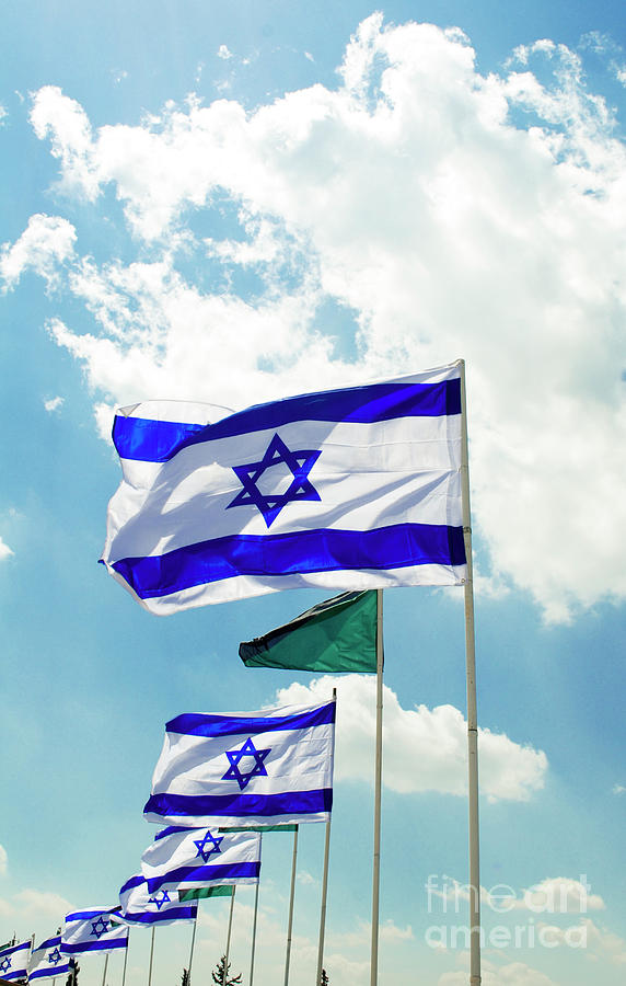 Israeli Flags a1 Photograph by Amir Paz