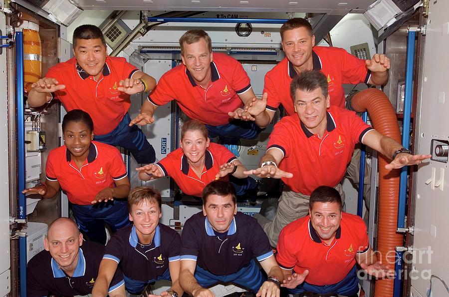 Iss Expedition 16 And Sts-120 Crews Photograph by Nasa/science Photo Library