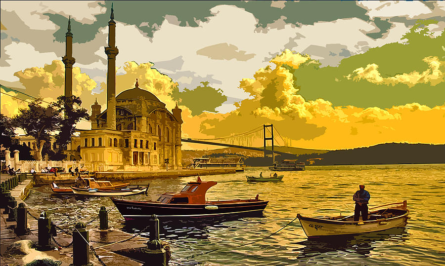 Istanbul , Turkey Digital Art by Art Deco Artist - Pixels