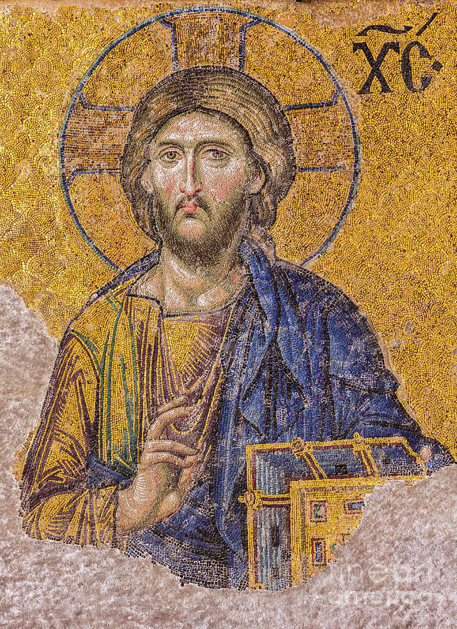 Istanbul, Turkey, Haghia Sophia Or Hagia Sophia Mosaic Of Christ Photograph by European School
