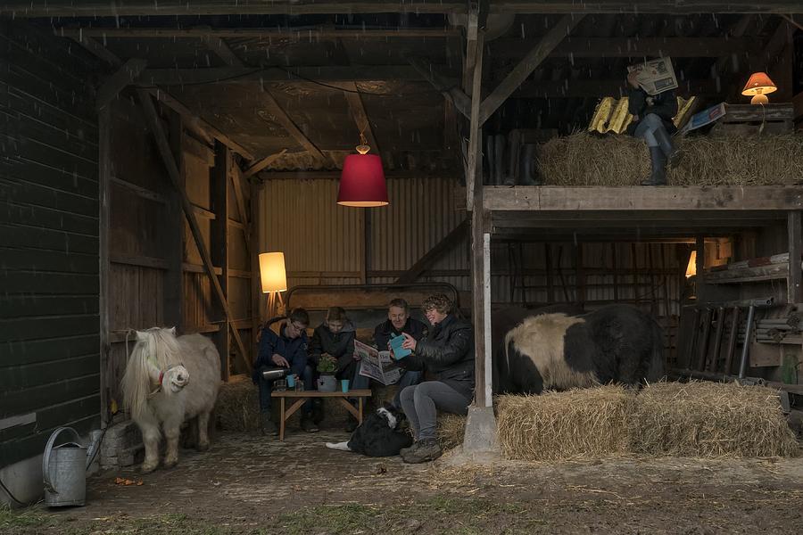 Animal Photograph - It Is Dry Indoors, And Cosy by Gert Van Den Bosch