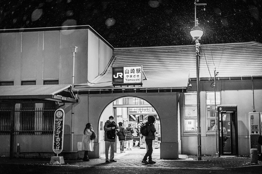Train Photograph - It Snowed. by Satake Mitsuo