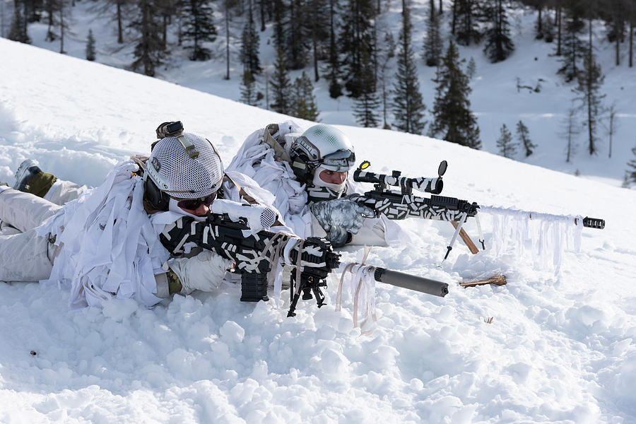 Italian Army Snipers Of Alpini Corps by Simone Marcato