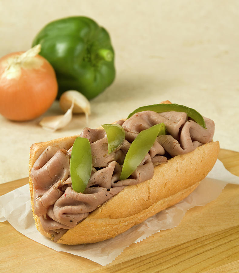 Italian Beef Sandwich With Green Pepper Photograph by Thomas Firak Photography