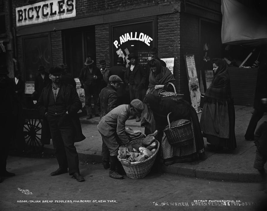 Italian bread peddlers Mulberry St New York 1900 Painting by Celestial ...