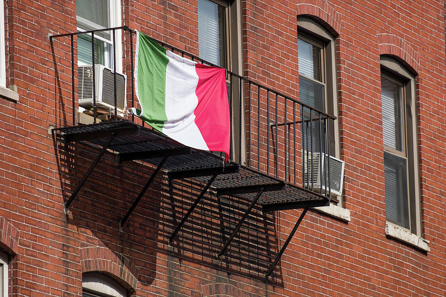 Italian flag hanging from balcony Photograph by David L Moore