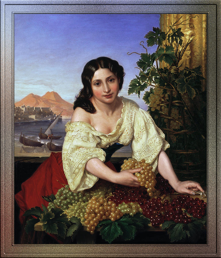 Italian Fruit Seller by Carl Gustav Plagemann Painting by Rolando Burbon