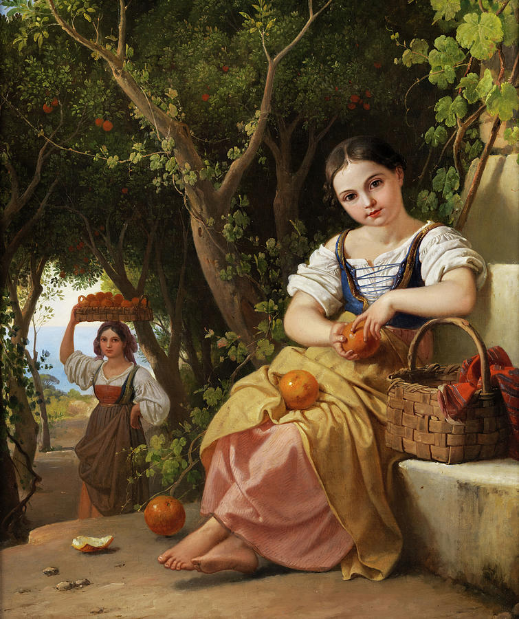 Italian Girl with Oranges Painting by Franz Ludwig Catel | Fine Art America