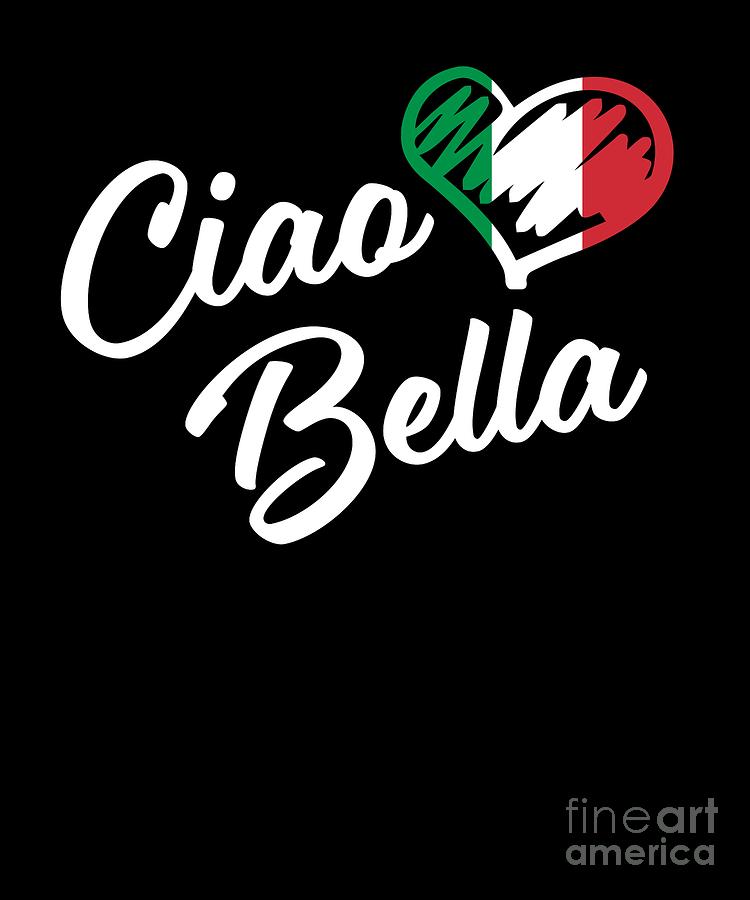 Italian Heart Ciao Bella Script Cute Italia by Mike G