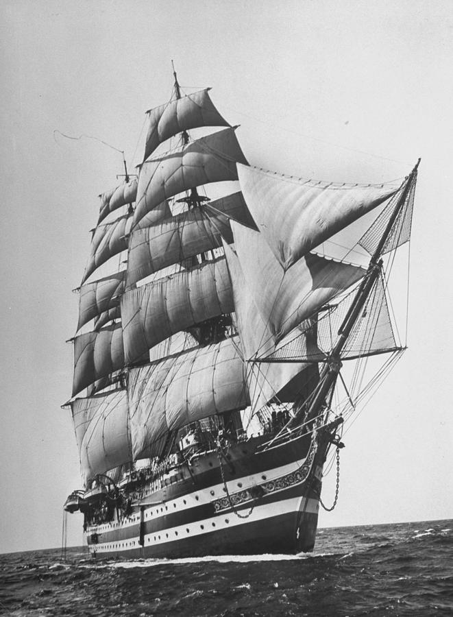 Italian Naval Training Sailing Ship Am Photograph by George Skadding