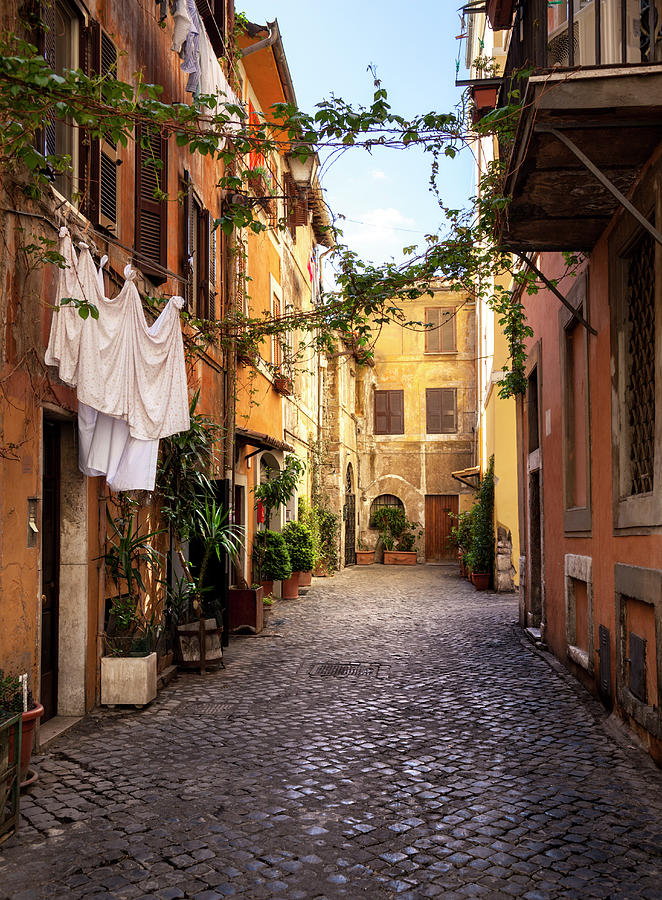 Italian Old Town Trastevere In Rome Photograph by Spooh
