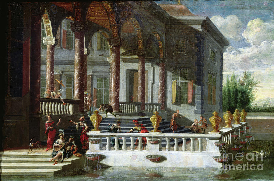 Italian Palace With Gallery And Terrace Painting by Jacobus Saeys ...