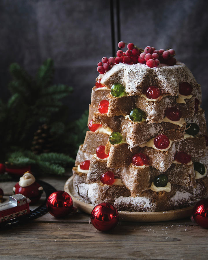 Italian Pandoro Christmas Cake Photograph by Valentina T.
