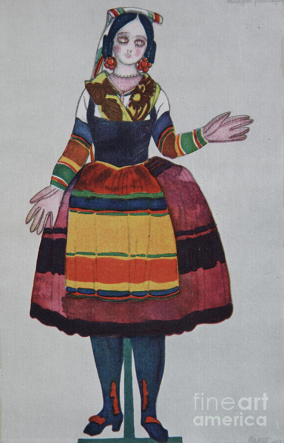 Italian Puppet. Costume Design Drawing by Heritage Images