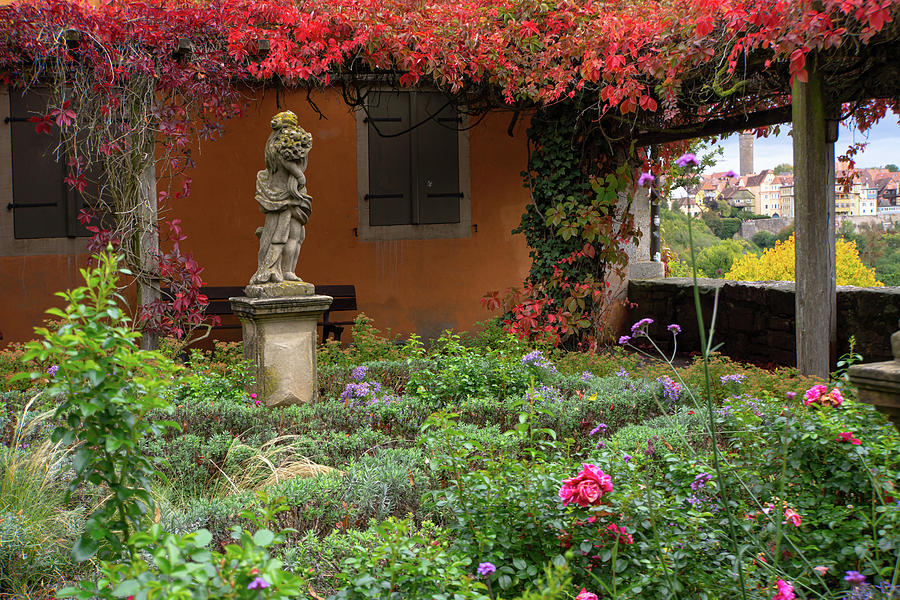 Italian Style Rothenburg Castle Garden 1 Photograph by Jenny Rainbow