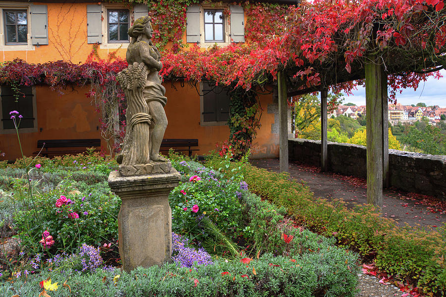 Italian Style Rothenburg Castle Garden 2 Photograph by Jenny Rainbow