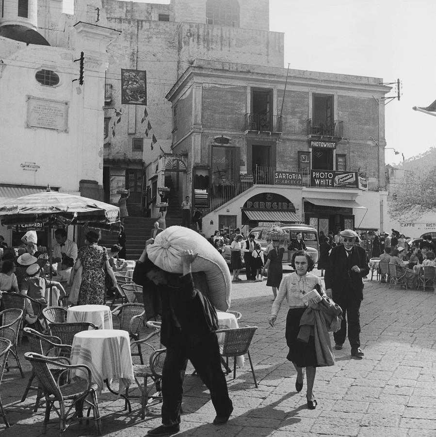 Italian Town Square Photograph by Slim Aarons