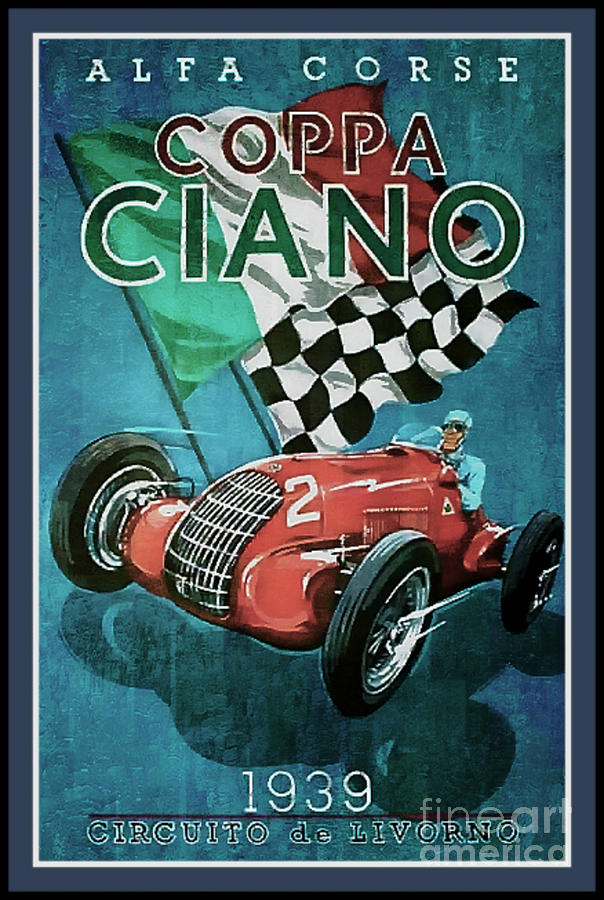 Italian vintage 1930s Promotional motor racing Poster  Mixed Media by Ian Gledhill
