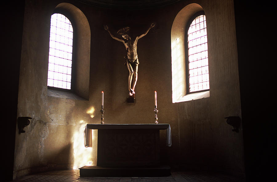 Jesus Christ Photograph - Italy Altar Cross Chapel by Michael Harrison