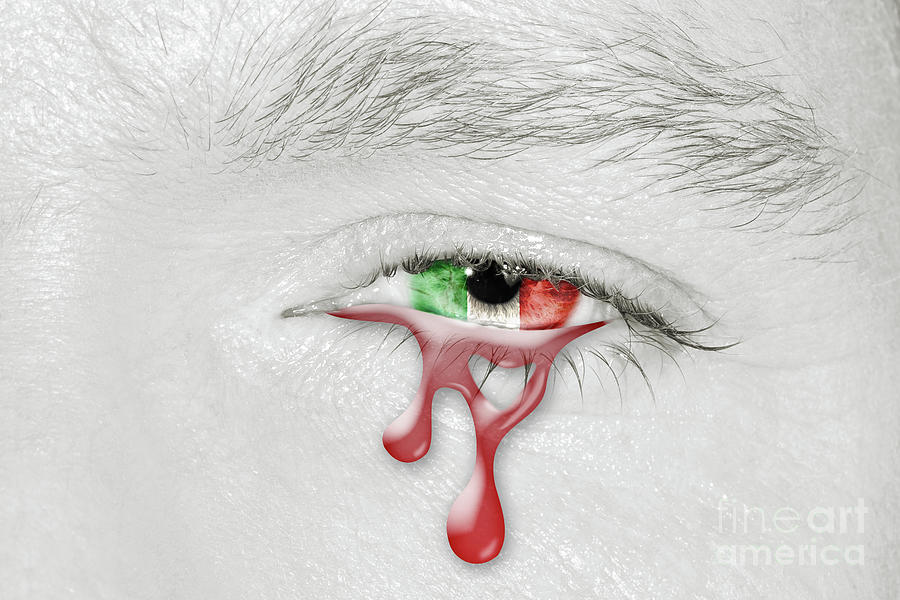 Italy bloody crying eye Photograph by Benny Marty