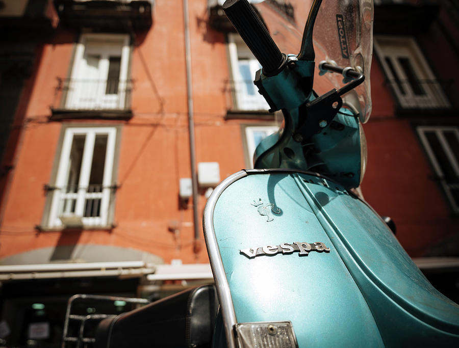 Italy, Campania, Napoli District, Naples, Vespa Moped Digital Art by Ben Pipe