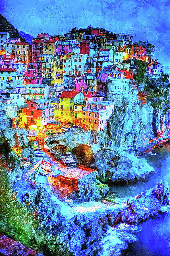 Architecture Painting - Italy, Cinque Terre - 03 by AM FineArtPrints