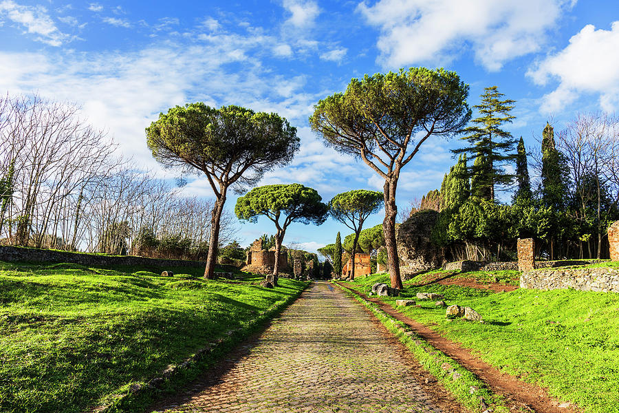 Image Digital Art - Italy, Latium, Roma District, Rome, Appian Way, Via Appia Antica by Luigi Vaccarella