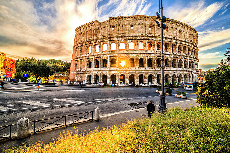 Italy, Latium, Roma District, Rome, Coliseum, Digital Art by Alessandro Saffo