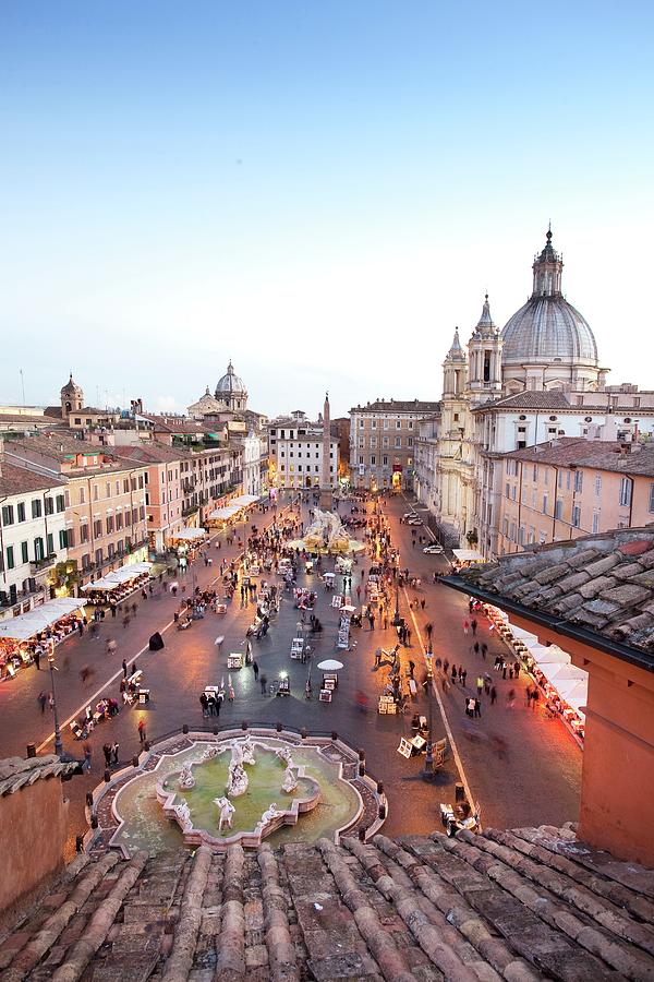 Architecture Digital Art - Italy, Latium, Roma District, Rome, Piazza Navona by Anna Serrano