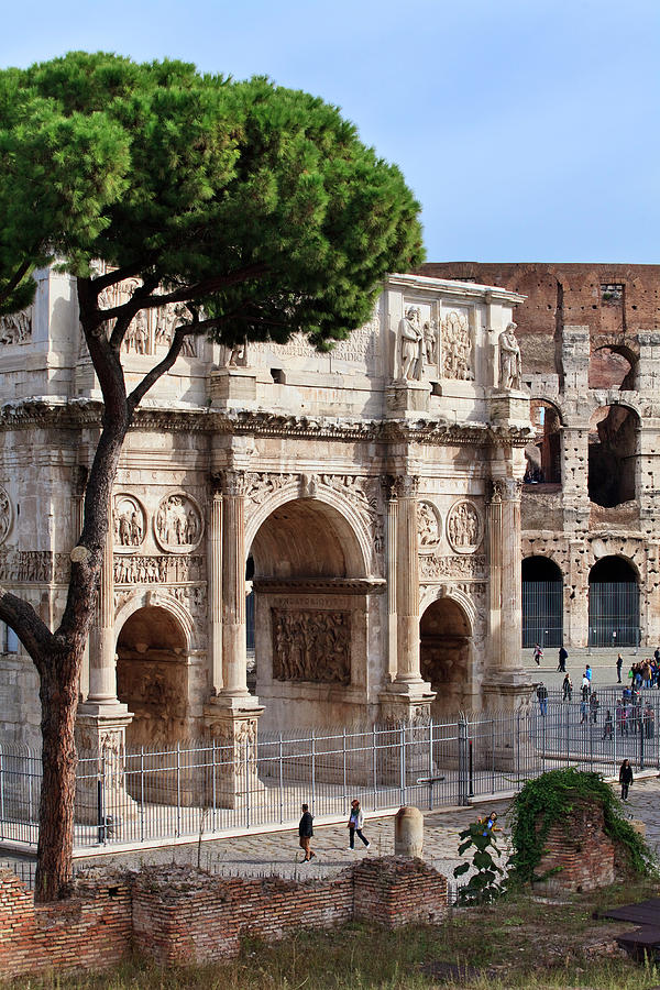 Italy, Latium, Roma District, Rome, Roman Forum, Arch Of Constantine, Arch Of Constantine Digital Art by Luigi Vaccarella