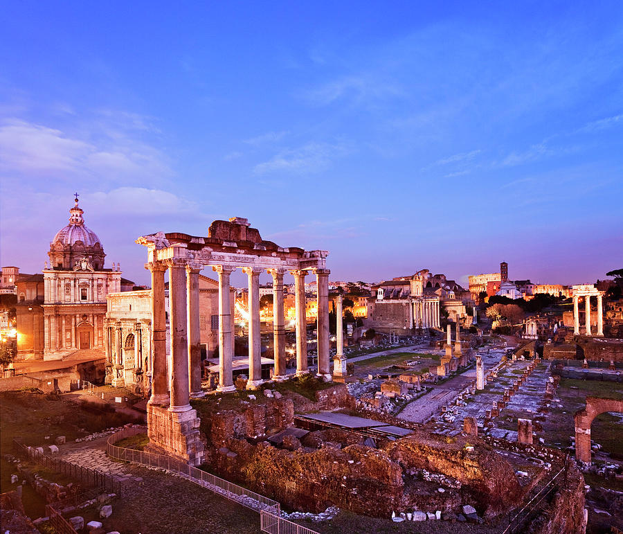 Italy, Latium, Roma District, Rome, Roman Forum Digital Art by Luigi Vaccarella