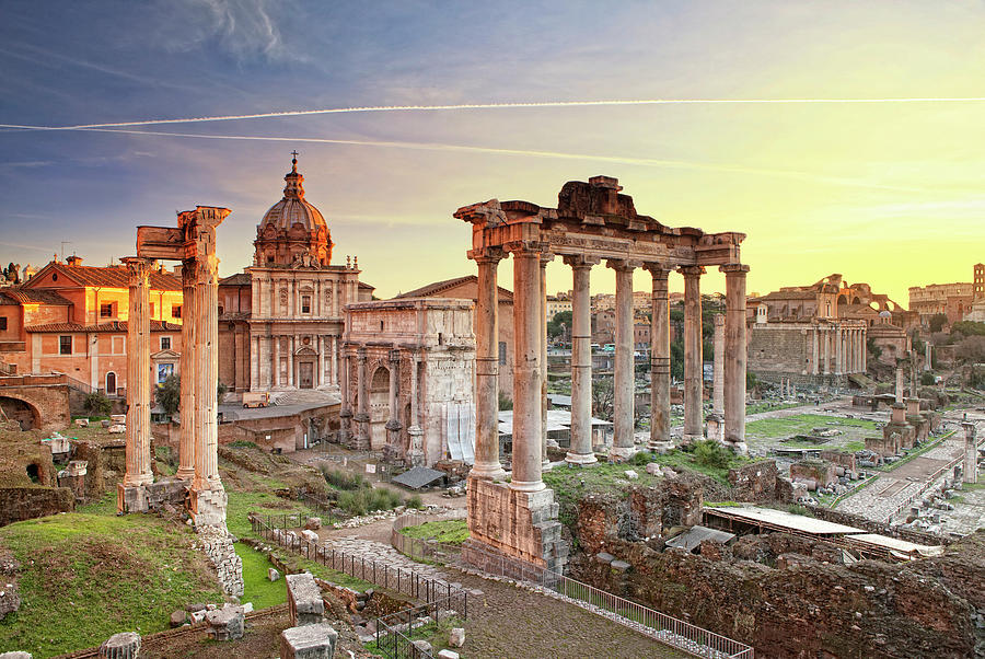 Italy, Latium, Roma District, Rome, Roman Forum Digital Art by Maurizio Rellini