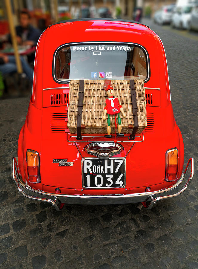 Image Digital Art - Italy, Latium, Roma District, Rome, The Fiat 500 by Giorgio Filippini