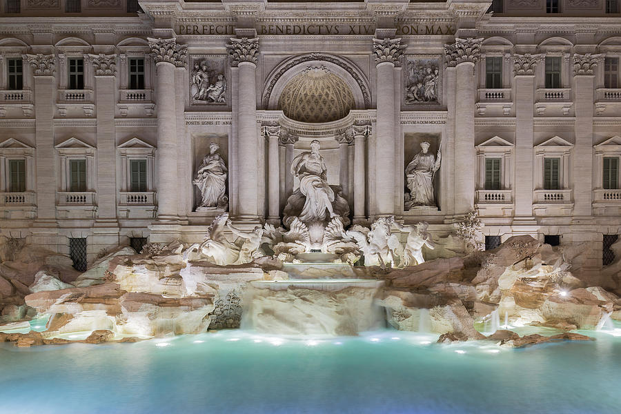 Italy, Latium, Roma District, Rome, Trevi Fountain, View Of The World Famous Fountain Digital Art by Thorsten Link
