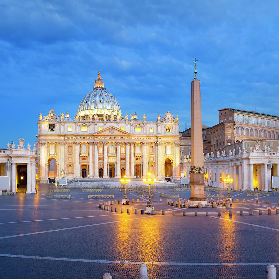 Italy, Latium, Vatican City, Roma District, Rome, Saint Peters Square, Saint Peters Basilica Digital Art by Pietro Canali