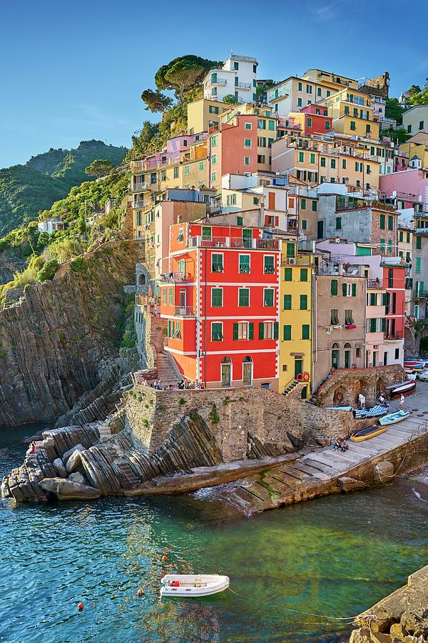 Italy, Liguria, La Spezia District, Riviera Di Levante, Riomaggiore Digital Art by Jan Wlodarczyk