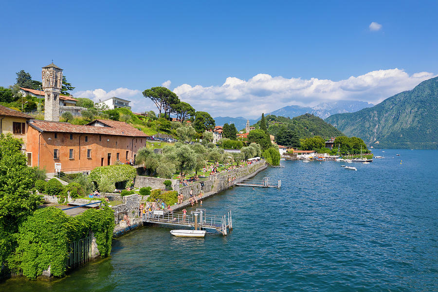 Italy, Lombardy, Como District, Como Lake, Ossuccio, Lido Di Ossuccio Digital Art by Massimo Ripani