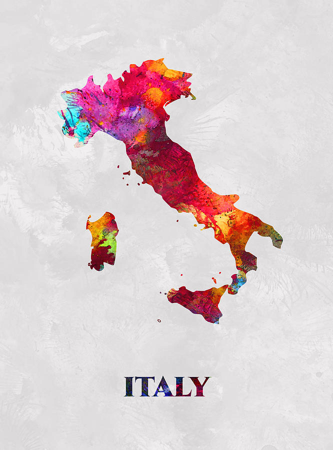 Italy Map Artist Singh Mixed Media By Artguru Official Maps Fine Art America 5226